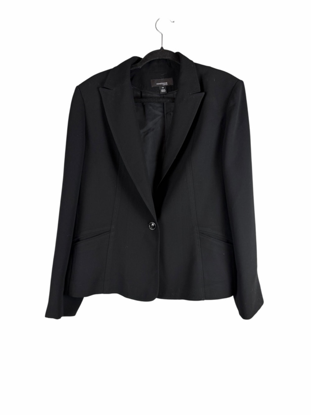 Jones Wear Essentials Black One Button Blazer Career Jacket Size 16